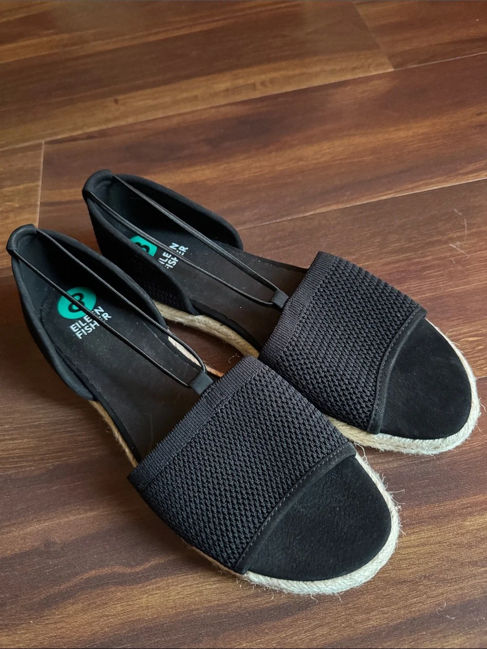 EILEEN FISHER Black Espadrilles Size 8